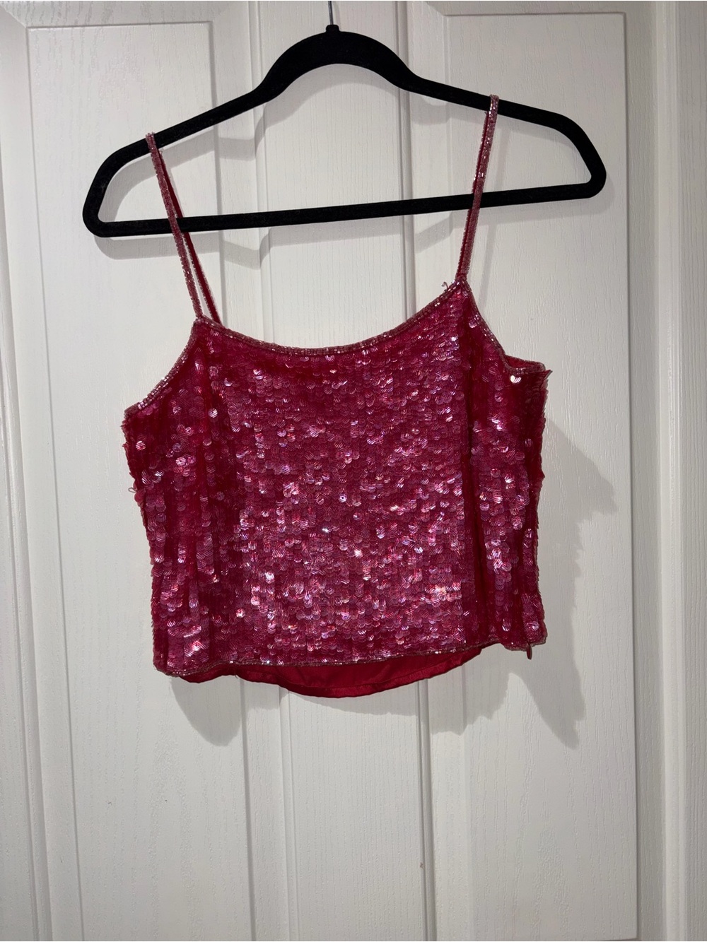 VINTAGE Emma Black Hot Pink Sequin Camisole - Picture 2 of 15